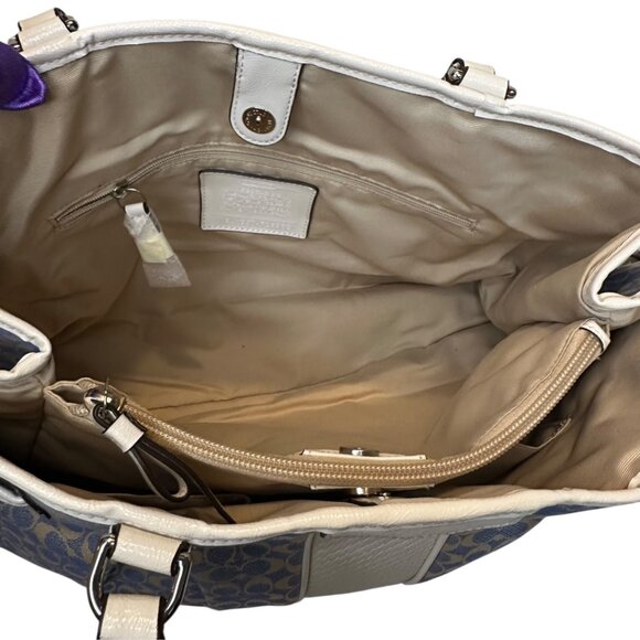 COACH SIGNATURE STRIPE JACQUARD DRAWSTRING CARRYALL (NWT) - Picture 7 of 9